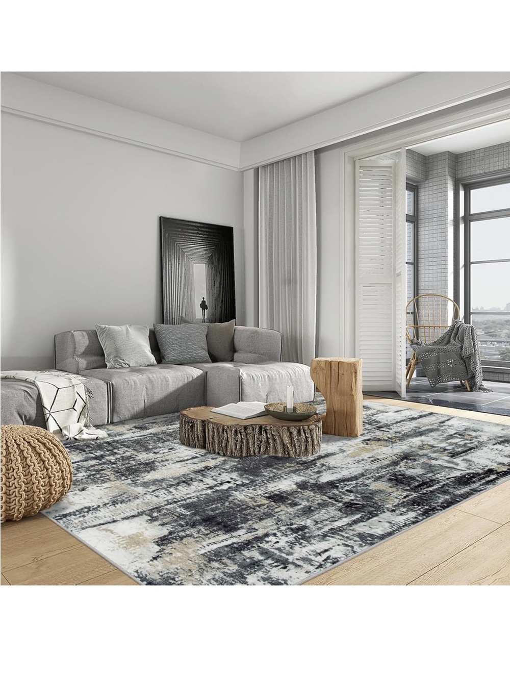 8x10 Area Rugs Washable Rug:
Modern Abstract Living Room Rug
Soft Anti-Skid Thin - Picture 6 of 8